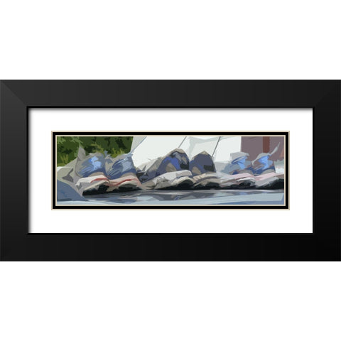 Tennies Black Modern Wood Framed Art Print with Double Matting by Mack