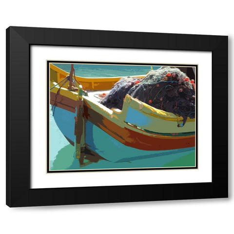 Time to Fish I Black Modern Wood Framed Art Print with Double Matting by Mack