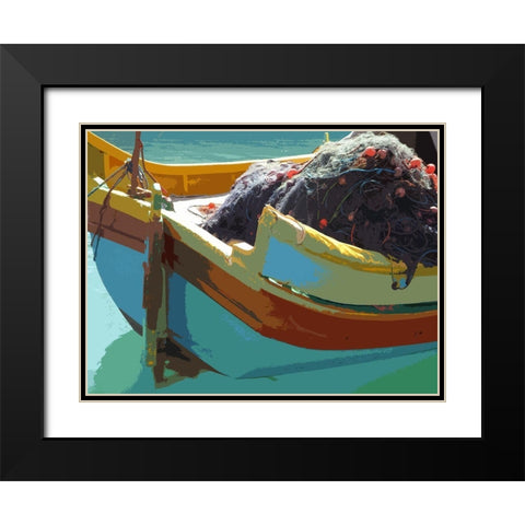 Time to Fish I Black Modern Wood Framed Art Print with Double Matting by Mack