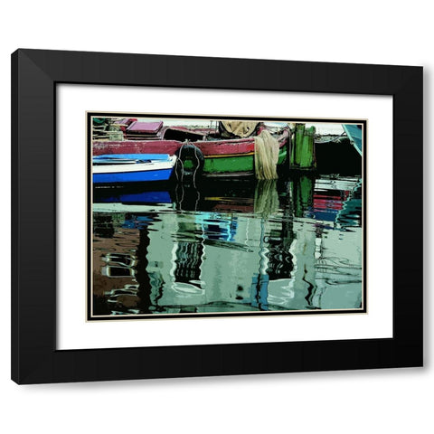 Time to Fish II Black Modern Wood Framed Art Print with Double Matting by Mack