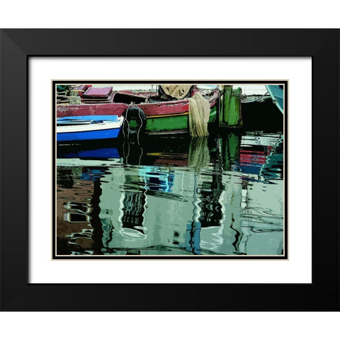 Time to Fish II Black Modern Wood Framed Art Print with Double Matting by Mack