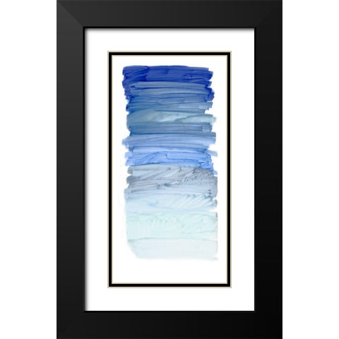 Color Strip Blue Black Modern Wood Framed Art Print with Double Matting by King