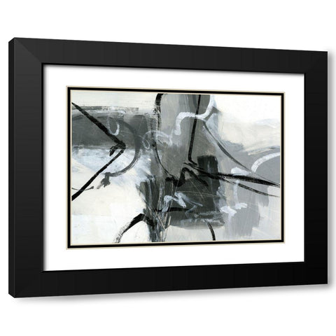 Shades of Gray I Black Modern Wood Framed Art Print with Double Matting by King