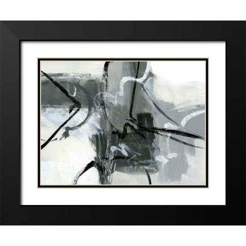 Shades of Gray I Black Modern Wood Framed Art Print with Double Matting by King