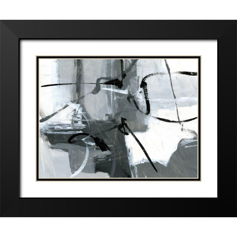 Shades of Gray II Black Modern Wood Framed Art Print with Double Matting by King