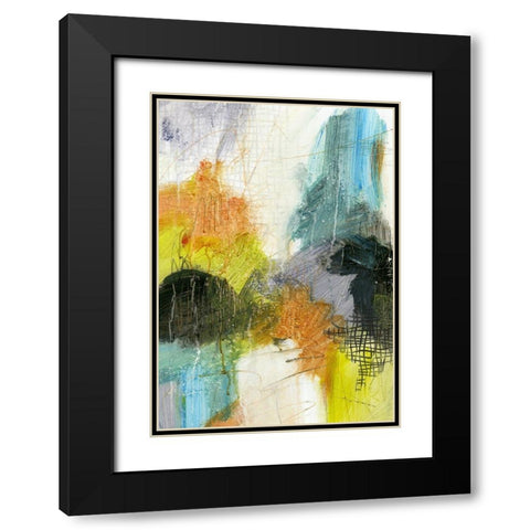 Patch I Black Modern Wood Framed Art Print with Double Matting by King