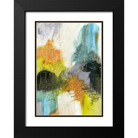 Patch I Black Modern Wood Framed Art Print with Double Matting by King