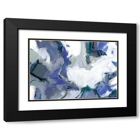 Travelers Blue Black Modern Wood Framed Art Print with Double Matting by King