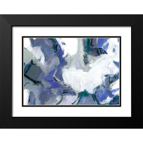 Travelers Blue Black Modern Wood Framed Art Print with Double Matting by King