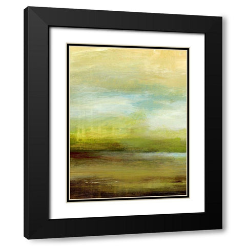Distant Pond I Black Modern Wood Framed Art Print with Double Matting by King