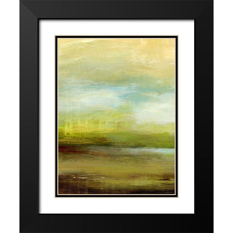 Distant Pond I Black Modern Wood Framed Art Print with Double Matting by King