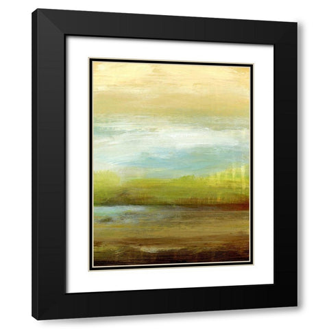 Distant Pond II Black Modern Wood Framed Art Print with Double Matting by King
