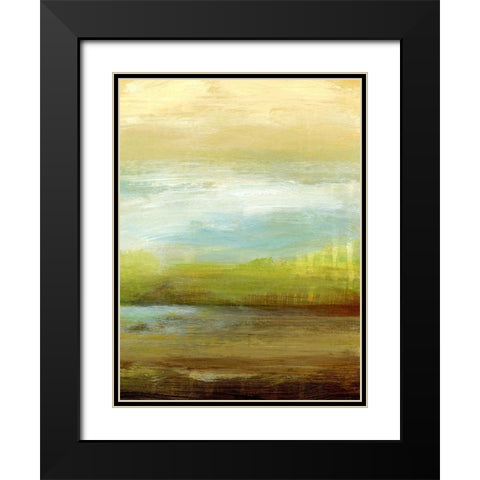 Distant Pond II Black Modern Wood Framed Art Print with Double Matting by King