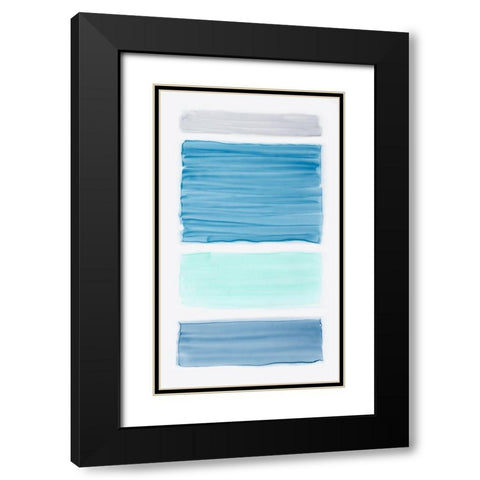 Bar Blue I Black Modern Wood Framed Art Print with Double Matting by King