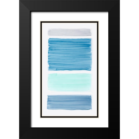 Bar Blue I Black Modern Wood Framed Art Print with Double Matting by King