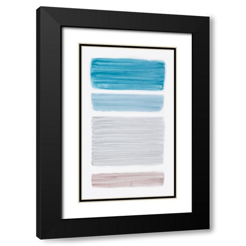 Bar Blue II Black Modern Wood Framed Art Print with Double Matting by King