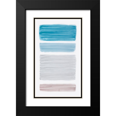 Bar Blue II Black Modern Wood Framed Art Print with Double Matting by King
