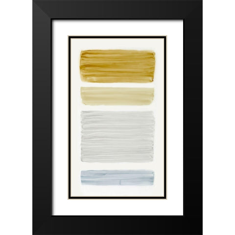 Bar Gold II Black Modern Wood Framed Art Print with Double Matting by King