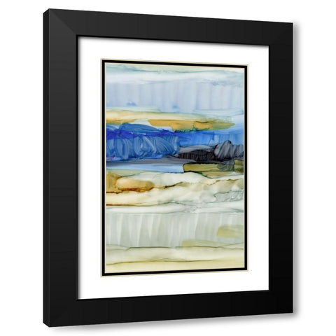 Fluid I Black Modern Wood Framed Art Print with Double Matting by King