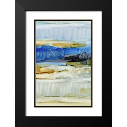 Fluid I Black Modern Wood Framed Art Print with Double Matting by King