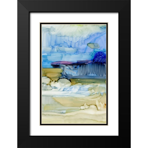 Fluid II Black Modern Wood Framed Art Print with Double Matting by King