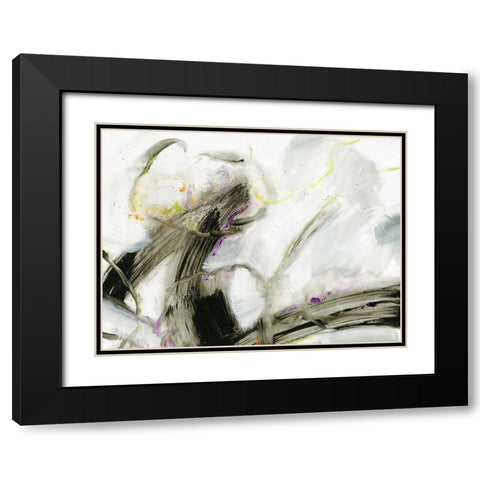 Swash II Black Modern Wood Framed Art Print with Double Matting by King