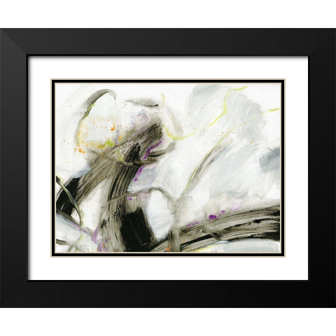 Swash II Black Modern Wood Framed Art Print with Double Matting by King