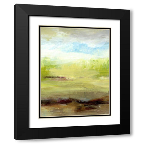 Grass Plains II Black Modern Wood Framed Art Print with Double Matting by King