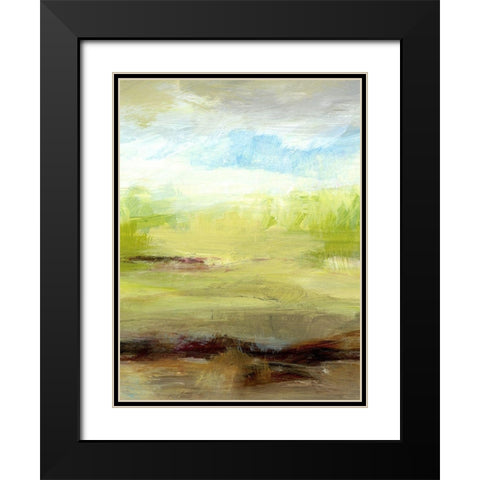 Grass Plains II Black Modern Wood Framed Art Print with Double Matting by King