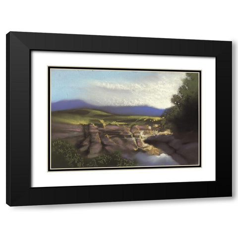 Over The Edge II Black Modern Wood Framed Art Print with Double Matting by Ricci