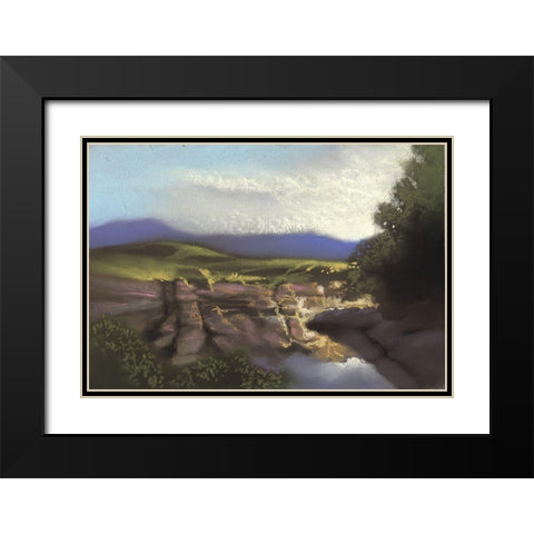 Over The Edge II Black Modern Wood Framed Art Print with Double Matting by Ricci