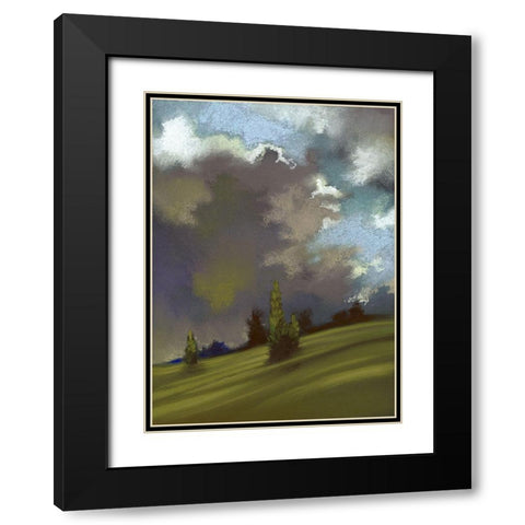 Pastel Landscape I Black Modern Wood Framed Art Print with Double Matting by Ricci