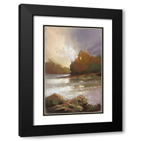 Ripple Effect I Black Modern Wood Framed Art Print with Double Matting by Ricci
