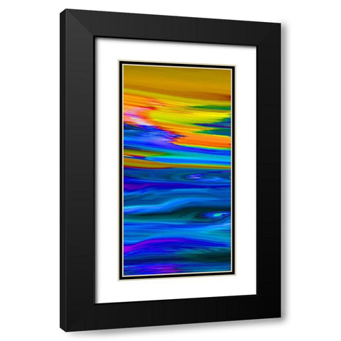 Sunset Waves I Black Modern Wood Framed Art Print with Double Matting by Tripp
