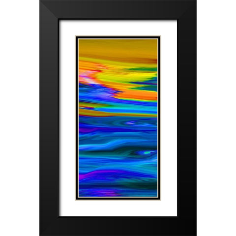 Sunset Waves I Black Modern Wood Framed Art Print with Double Matting by Tripp