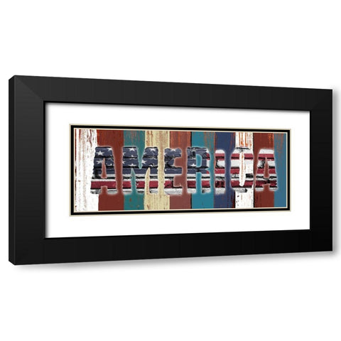 America Black Modern Wood Framed Art Print with Double Matting by Phillip, Jamie