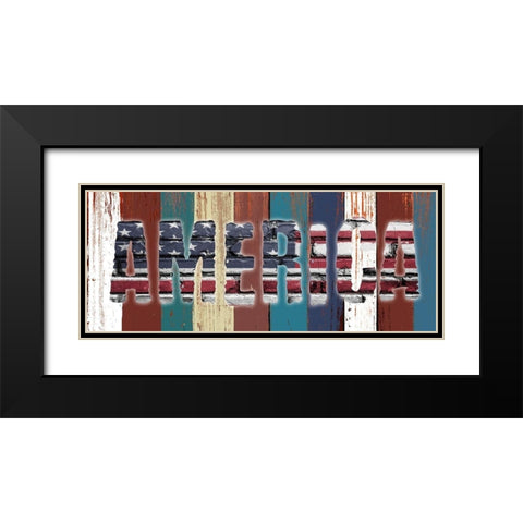 America Black Modern Wood Framed Art Print with Double Matting by Phillip, Jamie