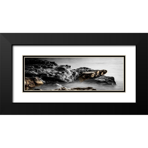 Golden Stones Black Modern Wood Framed Art Print with Double Matting by Phillip, Jamie