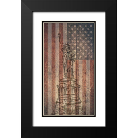 Liberty 2 Black Modern Wood Framed Art Print with Double Matting by Phillip, Jamie