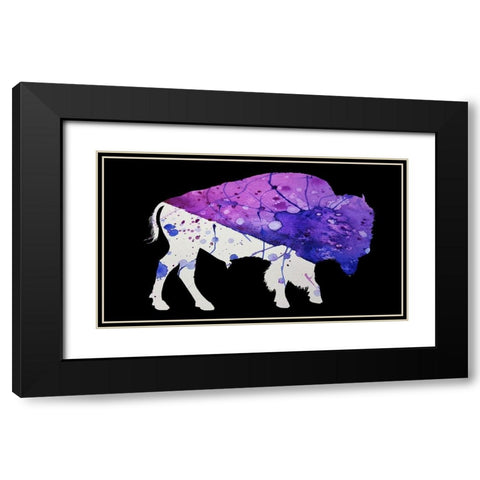 Abstract Buffalo Black Modern Wood Framed Art Print with Double Matting by Phillip, Jamie