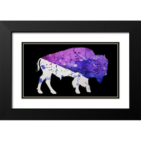 Abstract Buffalo Black Modern Wood Framed Art Print with Double Matting by Phillip, Jamie