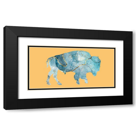 Abstract Buffalo 2 Black Modern Wood Framed Art Print with Double Matting by Phillip, Jamie