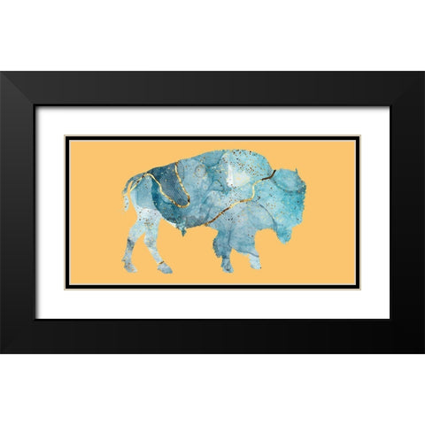 Abstract Buffalo 2 Black Modern Wood Framed Art Print with Double Matting by Phillip, Jamie