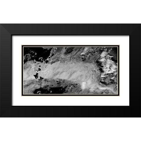 Abstract Black Marble Black Modern Wood Framed Art Print with Double Matting by Phillip, Jamie