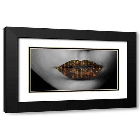 Kiss Me In Color Black Modern Wood Framed Art Print with Double Matting by Phillip, Jamie