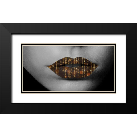 Kiss Me In Color Black Modern Wood Framed Art Print with Double Matting by Phillip, Jamie