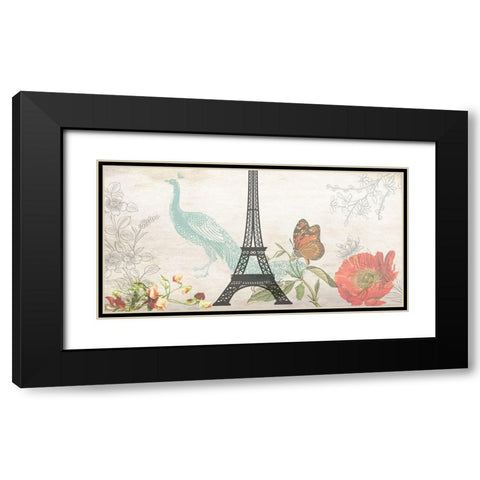 Romantic Paris Black Modern Wood Framed Art Print with Double Matting by Phillip, Jamie