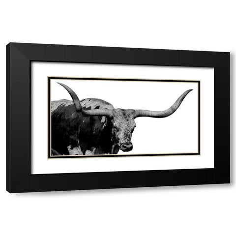 Long Horn Silver Black Modern Wood Framed Art Print with Double Matting by Phillip, Jamie