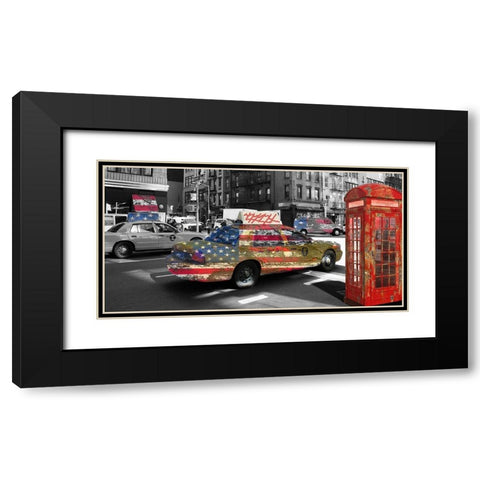 New London Black Modern Wood Framed Art Print with Double Matting by Phillip, Jamie