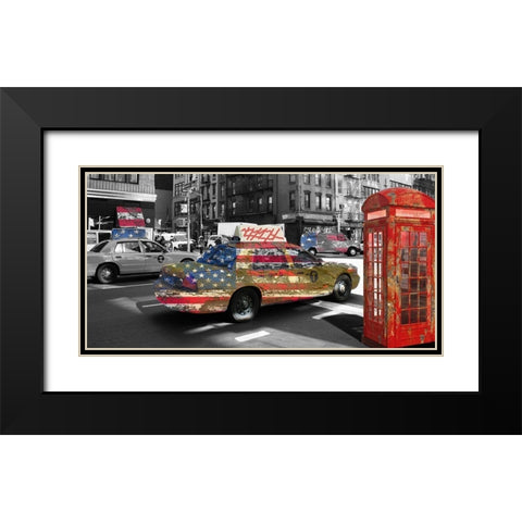 New London Black Modern Wood Framed Art Print with Double Matting by Phillip, Jamie
